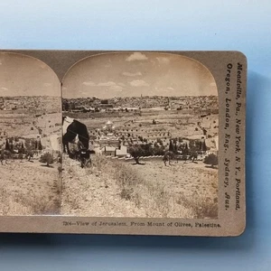 Palestine Stereoview C1900 Middle East Real Photo Jerusalem Mount Of Olives - Picture 1 of 3