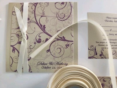 3/8" X 34yds Lt. Champagne #1811 Double Face Satin, Papillion Ribbon - Image 1 of 2