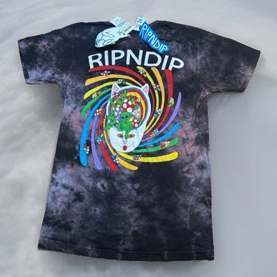 RIP n DIP Alien UFO Inspired Graphic T-Shirt Tie-Dye Mushroom Medium NWT Cat $36 - Image 1 of 4