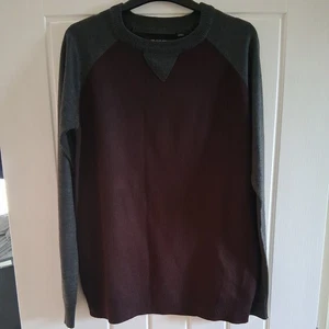 Mens Size Small acrylic  Long Sleeved Top, brave soul,  burgundy and grey - Picture 1 of 2