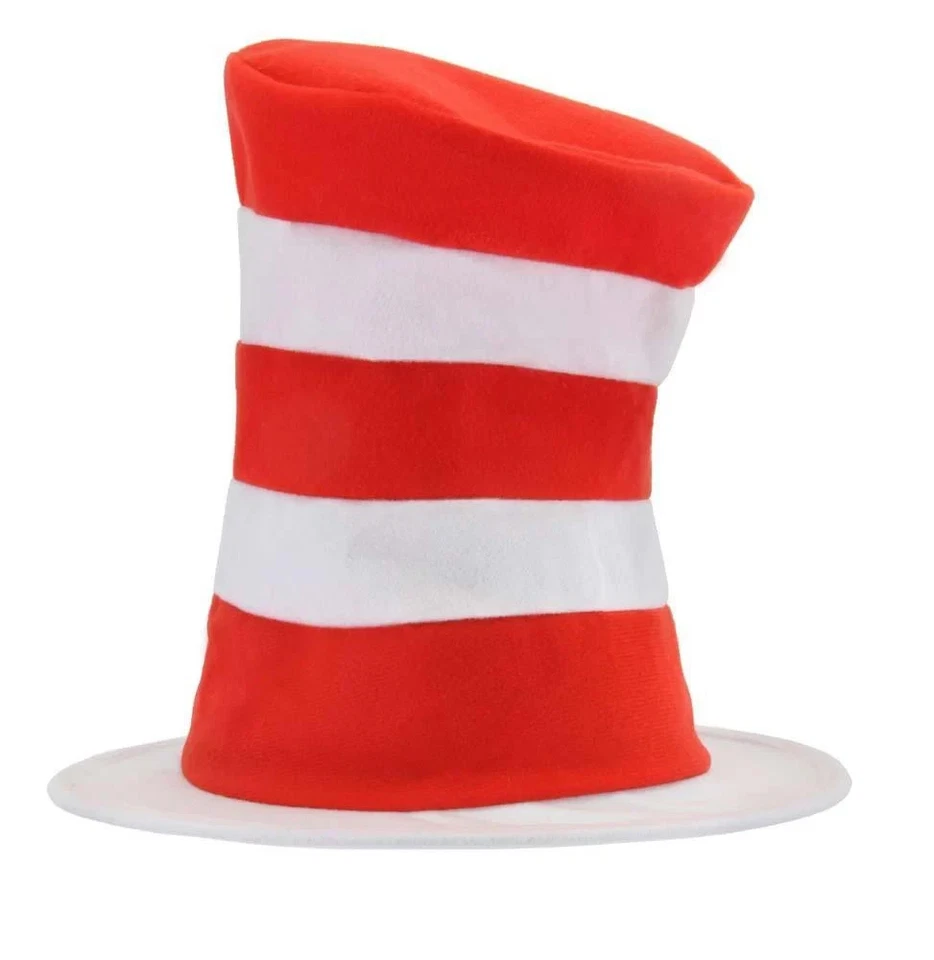 Niños Dr Seuss Gato en el Sombrero Tricot Peluche Sombrero Rojo Rayas Peluche RARO NUEVO Foto 1 de 4
