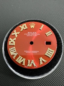 Rolex Datejust Custom Red Roman Diamond Dial 36MM Models 16013 16233 116233 Mens - Picture 1 of 2