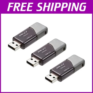 Lightweight 256GB USB 3.0 Flash Drive - Grey, 3-Pack - Picture 1 of 12
