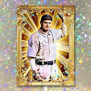 Tarjeta holográfica de icono dorado Rube Waddell 01/10 impresión artística firmada por Starpop - Imagen 1 de 2