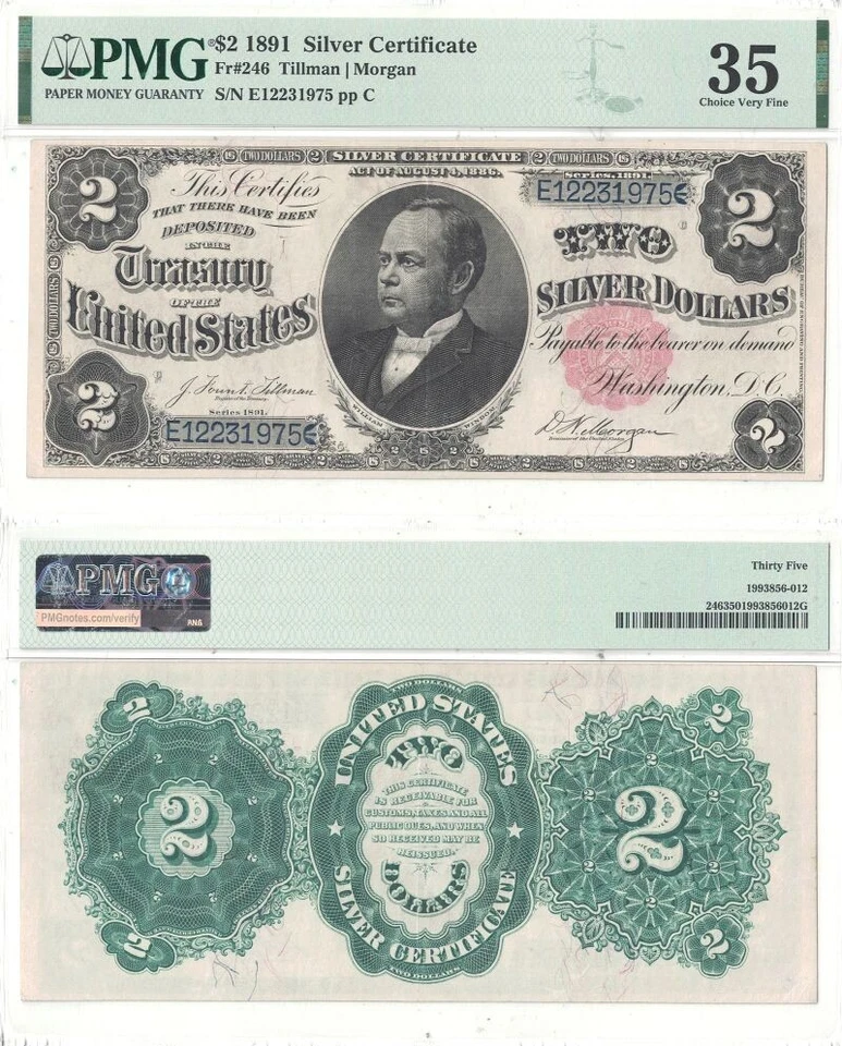 1891 $2 Silver Certificate Fr-246 PMG VF-35 - Image 1 of 1