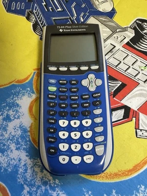Texas Instruments TI-84 Plus Silver Edition Blue Graphing Calculator & Cover - Image 1 of 4
