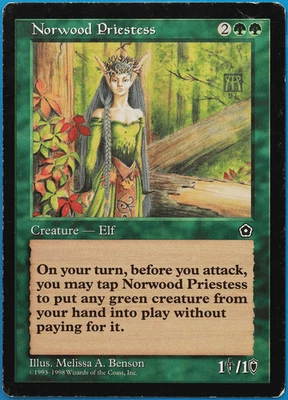 Norwood Priestess Portal Second Age HEAVILY PLD Rare CARD (498499) ABUGames - Image 1 of 2