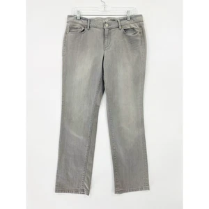 Ann Taylor Loft Jeans Women's Gray Denim Size 31/12P Modern Straight Streetwear - Picture 1 of 11