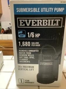 Everbilt Plastic Submersible Utility Sump Pump 1680 GPH SUP54-HD 1/6 HP NEW - Picture 1 of 5