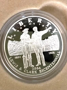 2004 Lakota Sioux Tribe Lewis & Clark Coin & Pouch Set .900 Silver Dollar - Picture 1 of 6