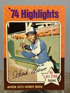 1975 Topps # 1 Hank Aaron Atlanta Braves HOF - Picture 1 of 3