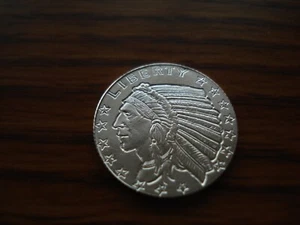 VERY NICE 1/10 OZ BU .999 SILVER INCUSE INDIAN SILVER ROUND S-R - Picture 1 of 4