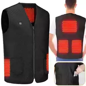 NEW Electric USB Heated Vest With Battery Men/Women Heat Thermal Coat BlK- Sz S - Picture 1 of 4