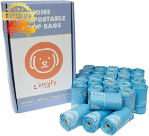 Compostable Dog Poo Bags (420 Bags) - Certified Compostable Biodegradable Waste - Picture 1 of 12