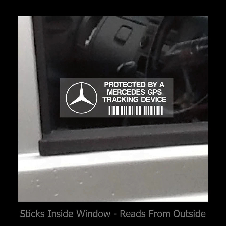 HEALTH&SAFETYDIRECT Protected by a Mercedes GPS Tracking - Window Sticker / Sign - Security, Safety