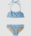 $49 Toobydoo Girls White Blue Bandeau Bikini Two-Piece Swim Set Swimwear Sz 3/4