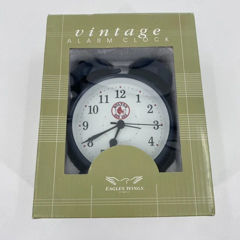 Boston Red Sox Baseball Alarm Clock Eagles Wings Vintage New In Box MLB Cover