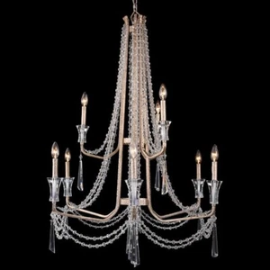 Varaluz Barcelona 9 Light 2-Tier Crystal Chandelier, Transcend Silver - 270C09TR - Picture 1 of 1