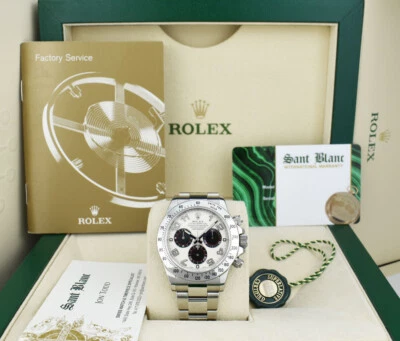 ROLEX 40mm Stainless Steel DAYTONA White Panda Dial Fat Buckle 116520 SANT BLANC - Image 1 of 4