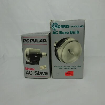 Morris Master AC Slave con cable y Morris AC bombilla desnuda con filtros de color ~ funciona Foto 1 de 4