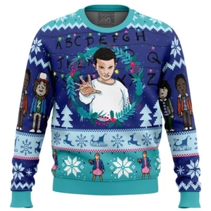 Stranger Things Eleven Ugly Christmas Sweater Fun Holiday Gift for Series Fans - Bild 1 von 3