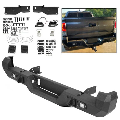 Pro Series Rear Bumper w/ Lights For Toyota Tacoma 2016-2023 21 22 Powder Coated - Image 1 of 4