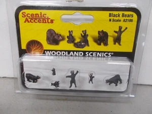 WOODLAND SCENICS # A2186 ~ BLACK BEAR ~ N SCALE FIGURES - Picture 1 of 4