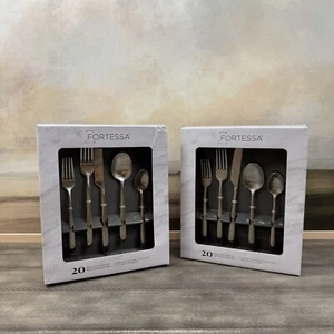 Williams Sonoma Fortessa Velo Flatware Set 40-piece Stainless Steel Satin Finish - Picture 1 of 7