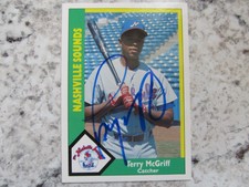 Reds Terry McGriff Signed Autographed 1990 Minor League Nashville Sounds Mint