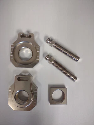 Psychic Axle Blocks Silver Aluminum KTM Husqvarna Gas Gas See Fitment MX-03314 - Image 1 of 2