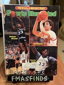 A2 1985 PATRICK EWING GEORGETOWN CHRIS MULLIN SF JOHNS Sports Illustrated April 