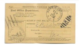 Port & Swanton RPO ~ Post Office Department Registered Package Receipt Postcard - Picture 1 of 2