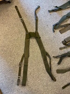 Job lot of 5 x vintage Swedish army surplus yokes / shoulder webbing straps - Picture 1 of 2