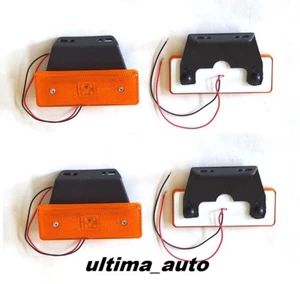 4 pcs 12v LED Amber Orange Side Marker Indicator Light Trailer Truck Lorry Bus - Picture 1 of 7