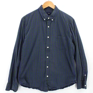 J.Crew Shirt Mens Navy Blue Plaid Button Down Long Sleeve Collared Size Large L - Picture 1 of 9