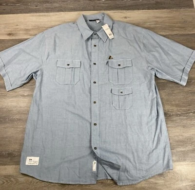 Rocawear Short Sleeve Master Builder Button Front Shirt Size 3XL NWT $76 Retail - Image 1 of 4