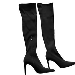 Zara Women's Size 41 Over The Knee Boots Spandex Fabric Fits Size 10 Shoe - Picture 1 of 14