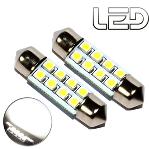 2 Ampoules navette c7w 39 mm 39mm 8 LED Blanc Habitacle Plafonnier coffre boite  - Picture 1 of 2