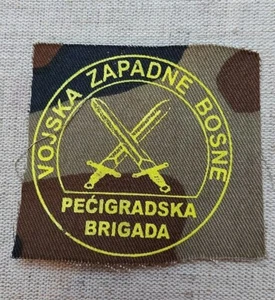 Esercito bosniaco occidentale - musulmano, brigata di grado Peći, toppa militare vintage! - Foto 1 di 2
