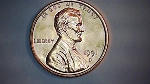 1991d Red BU Lincoln Penny Major DDR Errors reference FS-801 Cherrypickers Guide - Picture 1 of 17
