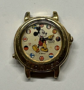 Orologio musicale Topolino bandiera dei mondi - così com'è, non testato, necessita di restauro - Foto 1 di 8