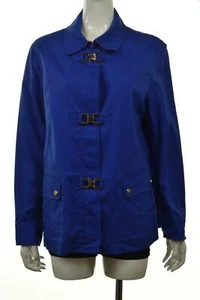 NUEVA Chaqueta para Mujer Jones New York Talla L Azul Liso Básico Mangas Largas Algodón - Imagen 1 de 5