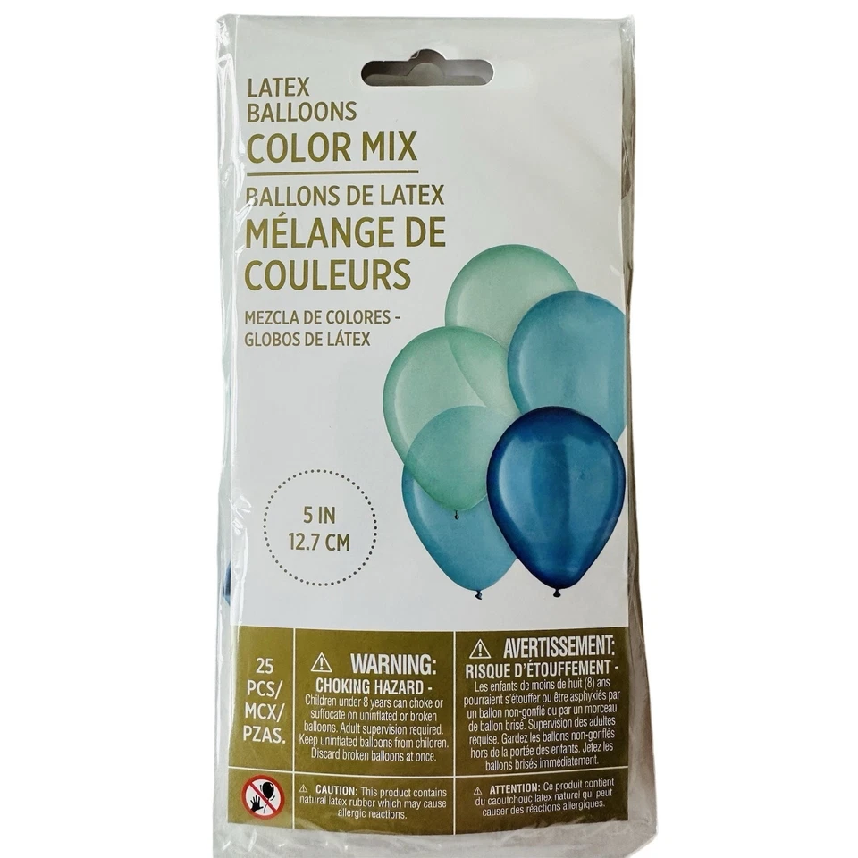 "Surtido de globos de látex 125-5"" azul y verde cumpleaños, bebé, boda fiesta" Foto 1 de 3
