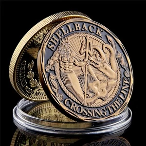 USA Navy Shellback Crossing the Line Sailor Commemorative Challenge Coin Collect - Picture 1 of 8