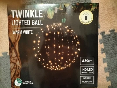 Lichter Ball Leuchtkugel Drahtkugel 140 LED Timer warmweiß Innen und Außen Neu - Bild 1 von 4