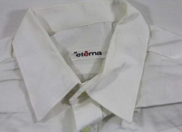 Eterna Camicia di Affari Bianco Pois Lucido Mélange Manica Gr.39 Top #C7743 - Immagine 1 di 1