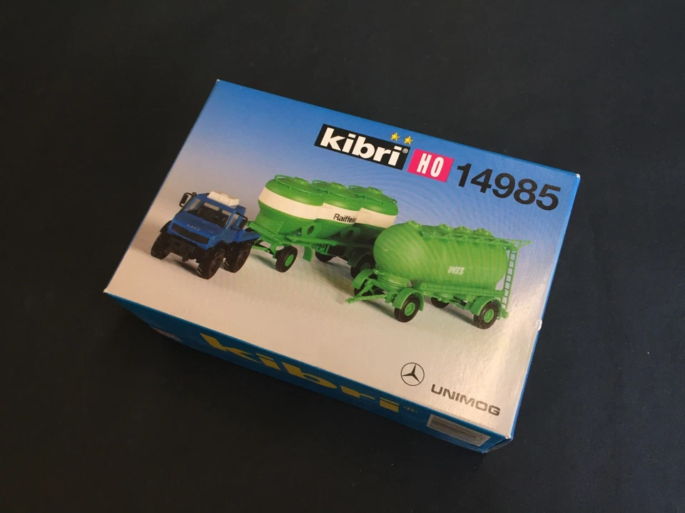 kibri 14985 Bausatz MB UNIMOG mit SILO Anhänger Set H0 1:87 - Bild 1 von 1