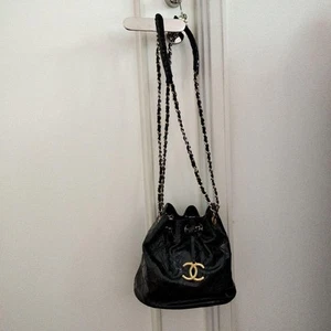 CHANEL Patent Leather Chain Shoulder Bag Small - Picture 1 of 13