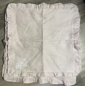 Arte Italica 100% Pure Linen Dinner Napkins Set of 5 Victorian Ruffle 22” Pink - Picture 1 of 6