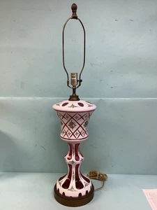 Böhmische Glas Tischlampe 25 1/4" Höhe bis Oberseite der Fassung - Bild 1 von 10
